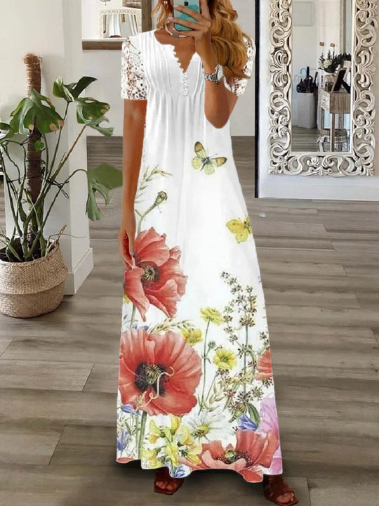 Sanne - Luchtige Maxi Jurk met Kant