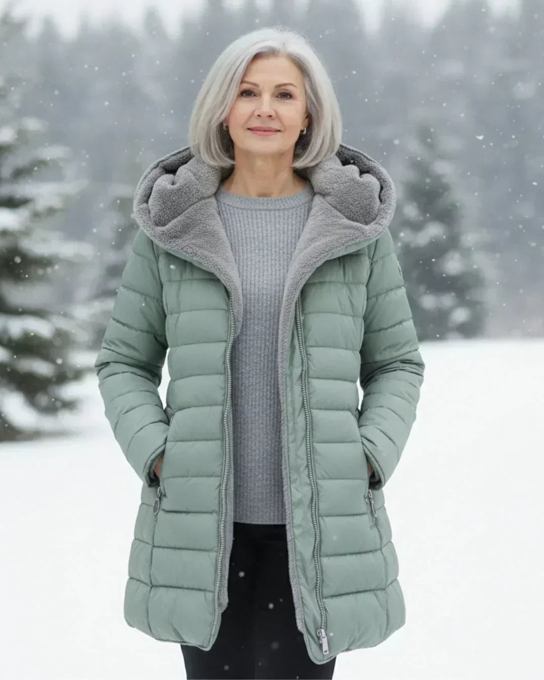 Fiona - Elegante Fleece Gewatteerde Jas