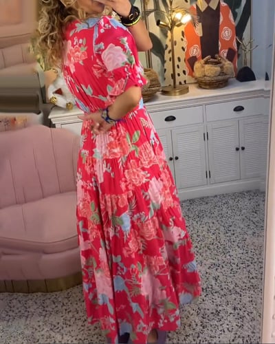 Lottie | Maxi Jurk Dames Kleurrijk Met Bloemenprint