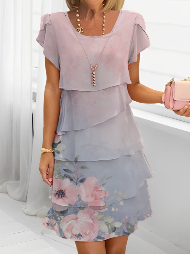Gelaagde Chiffon Jurk Dames Elegant - Maud