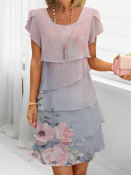 Gelaagde Chiffon Jurk Dames Elegant - Maud