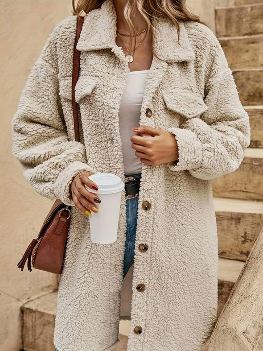 Caroline - Elegante Lange Teddy Winterjas