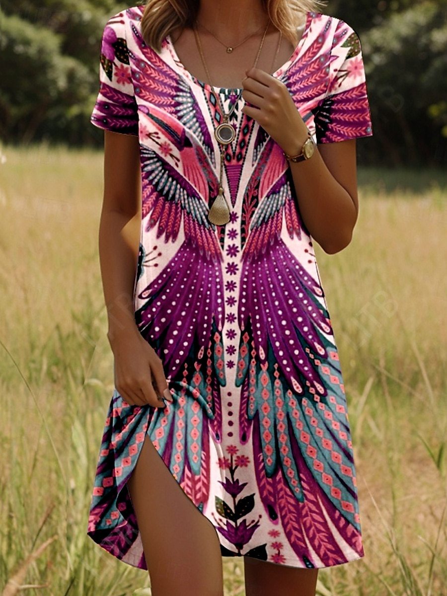 Boho Jurk Dames Met Print - Olivia