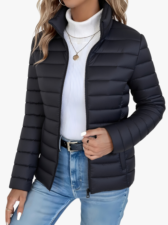 Monica - Elegante Getailleerde Gewatteerde Jas