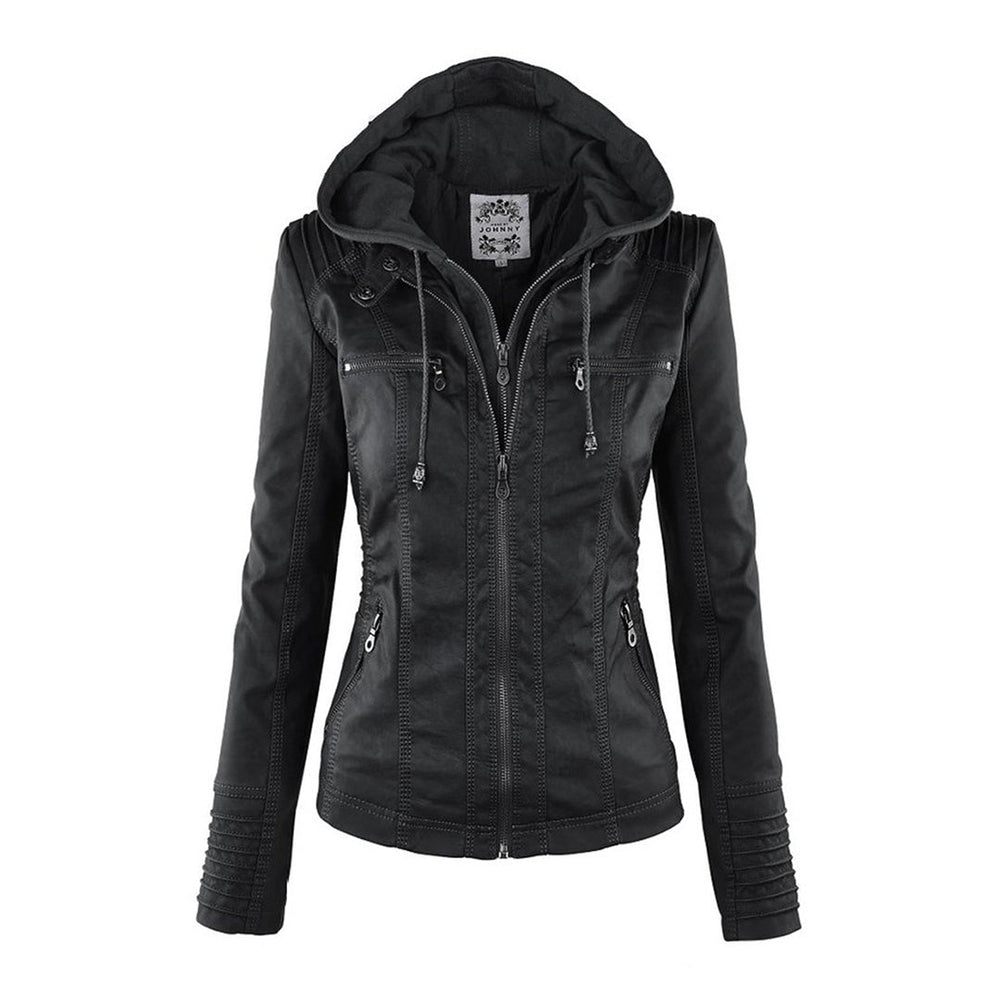 Sylvia - Stijlvolle Korte Leren Winterjas