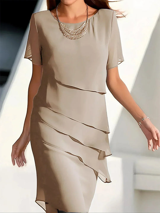 Nikki | Chiffon Midi Jurk Dames Elegant