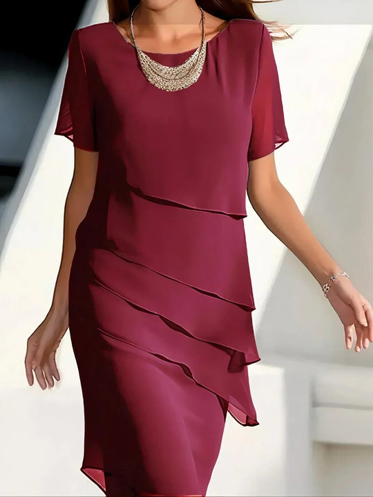 Nikki | Chiffon Midi Jurk Dames Elegant