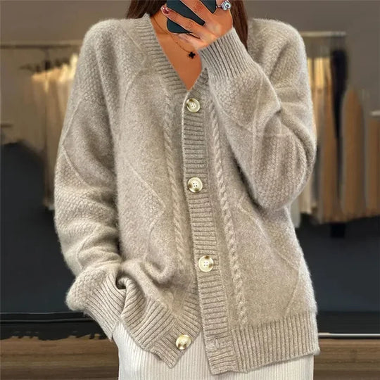 Dames Vest Gebreid Col V Elegant