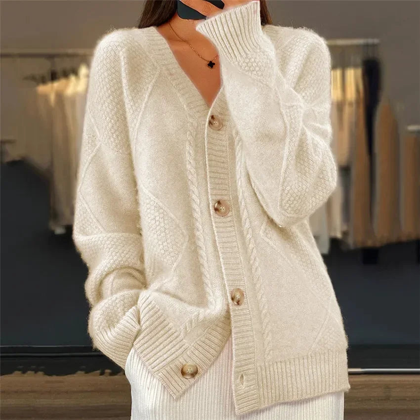 Dames Vest Gebreid Col V Elegant