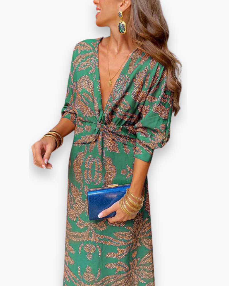 Elegante damesjurk met patroonprint | Comfortabel en flatterend