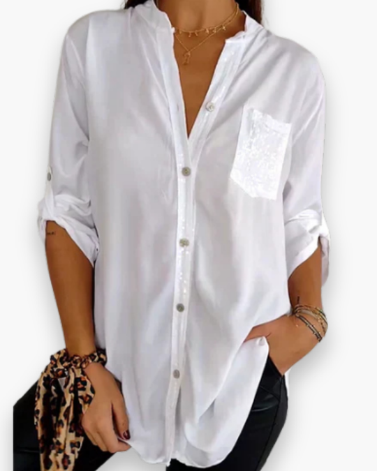 Casual Paillettenblouse Voor Dames | Chic