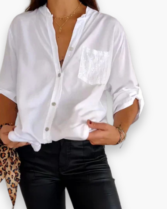 Casual Paillettenblouse Voor Dames | Chic