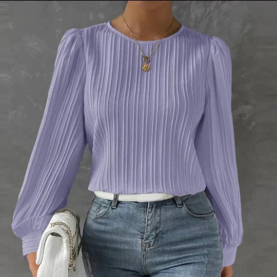 Gestreepte Blouse Dames Lange Mouw Elegant - Lara