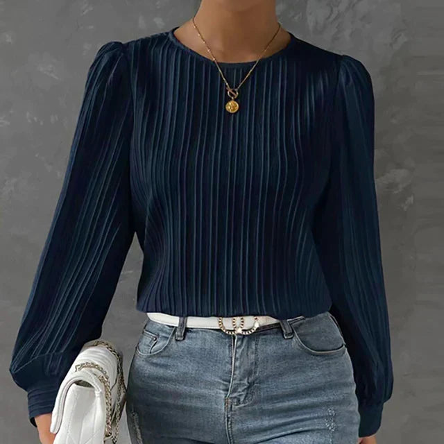 Gestreepte Blouse Dames Lange Mouw Elegant - Lara