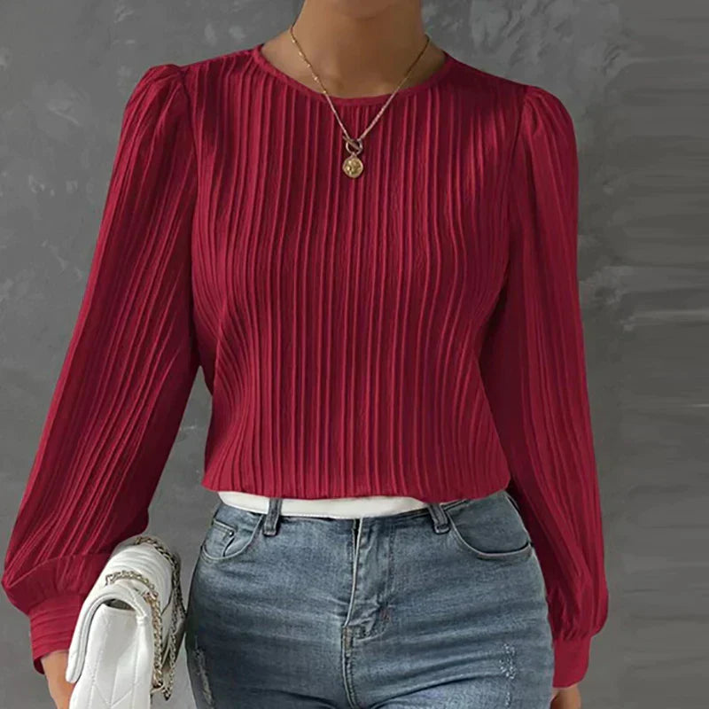 Gestreepte Blouse Dames Lange Mouw Elegant - Lara