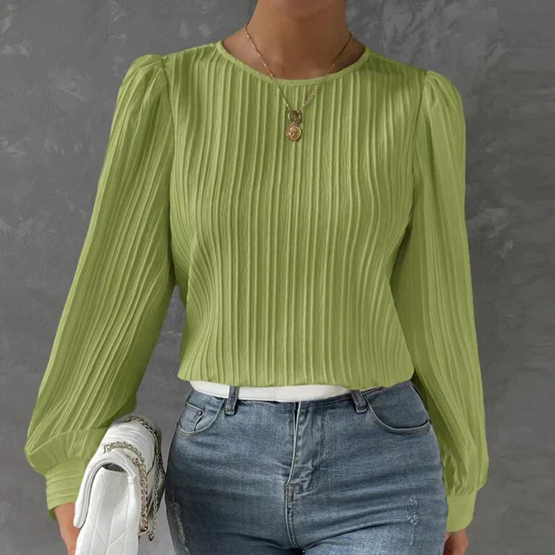 Gestreepte Blouse Dames Lange Mouw Elegant - Lara