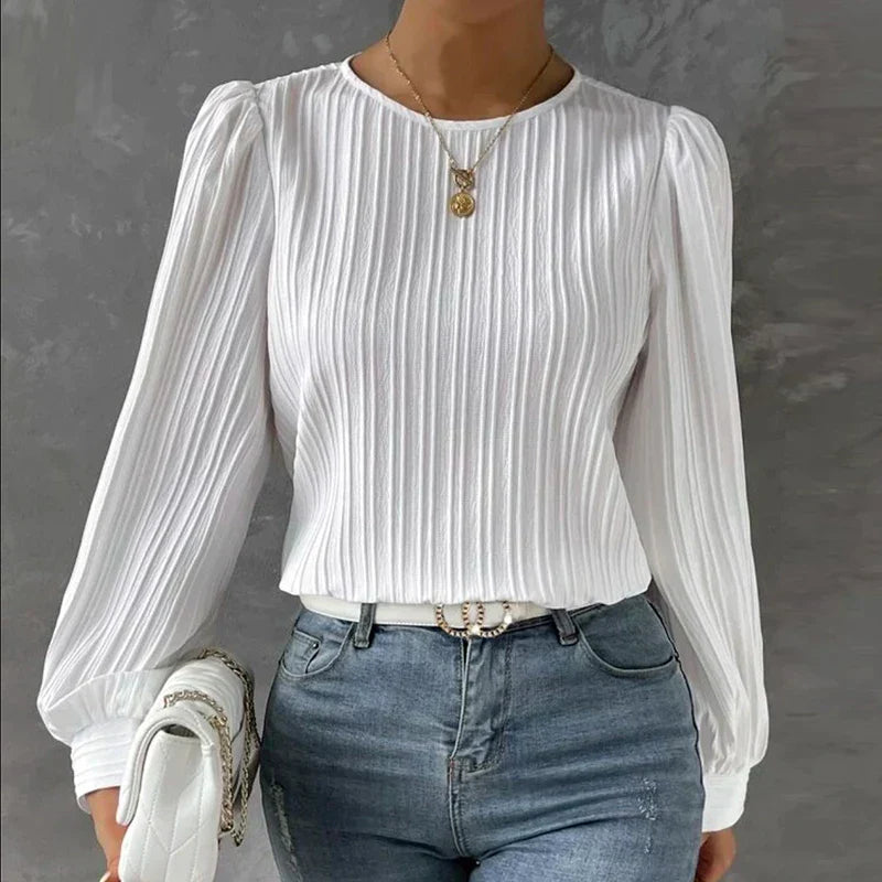 Gestreepte Blouse Dames Lange Mouw Elegant - Lara