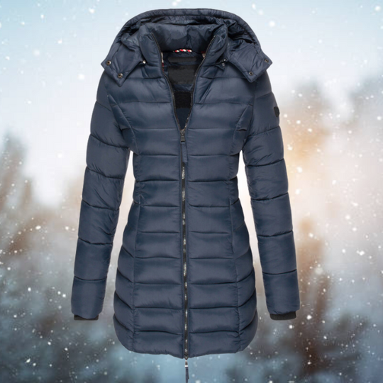 Nicole - Elegante Lange Gewatteerde Winterjas