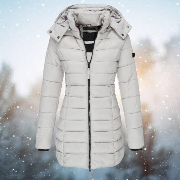 Nicole - Elegante Lange Gewatteerde Winterjas