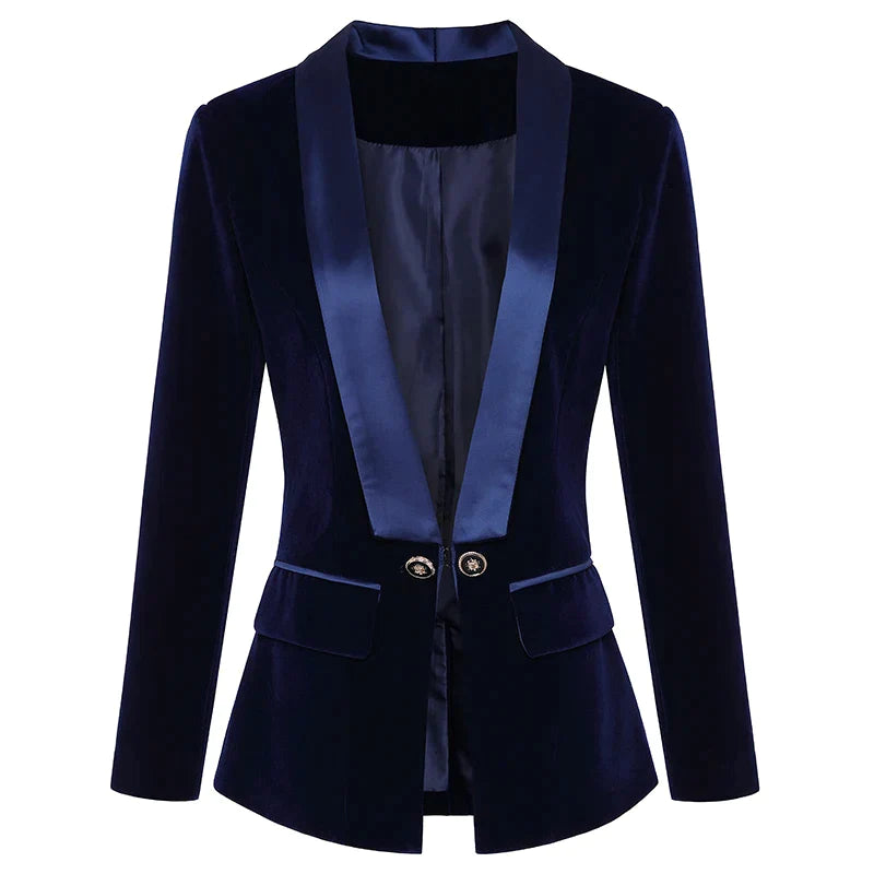 Isabelle - Fluwelen Smokingblazer Met Satijnen Revers