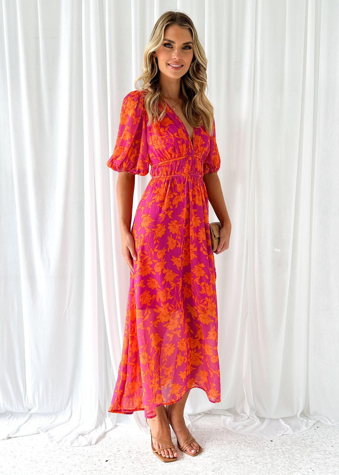Claudia – Luchtige Zomerjurk Met Een Speels Patroon, Linnenmix