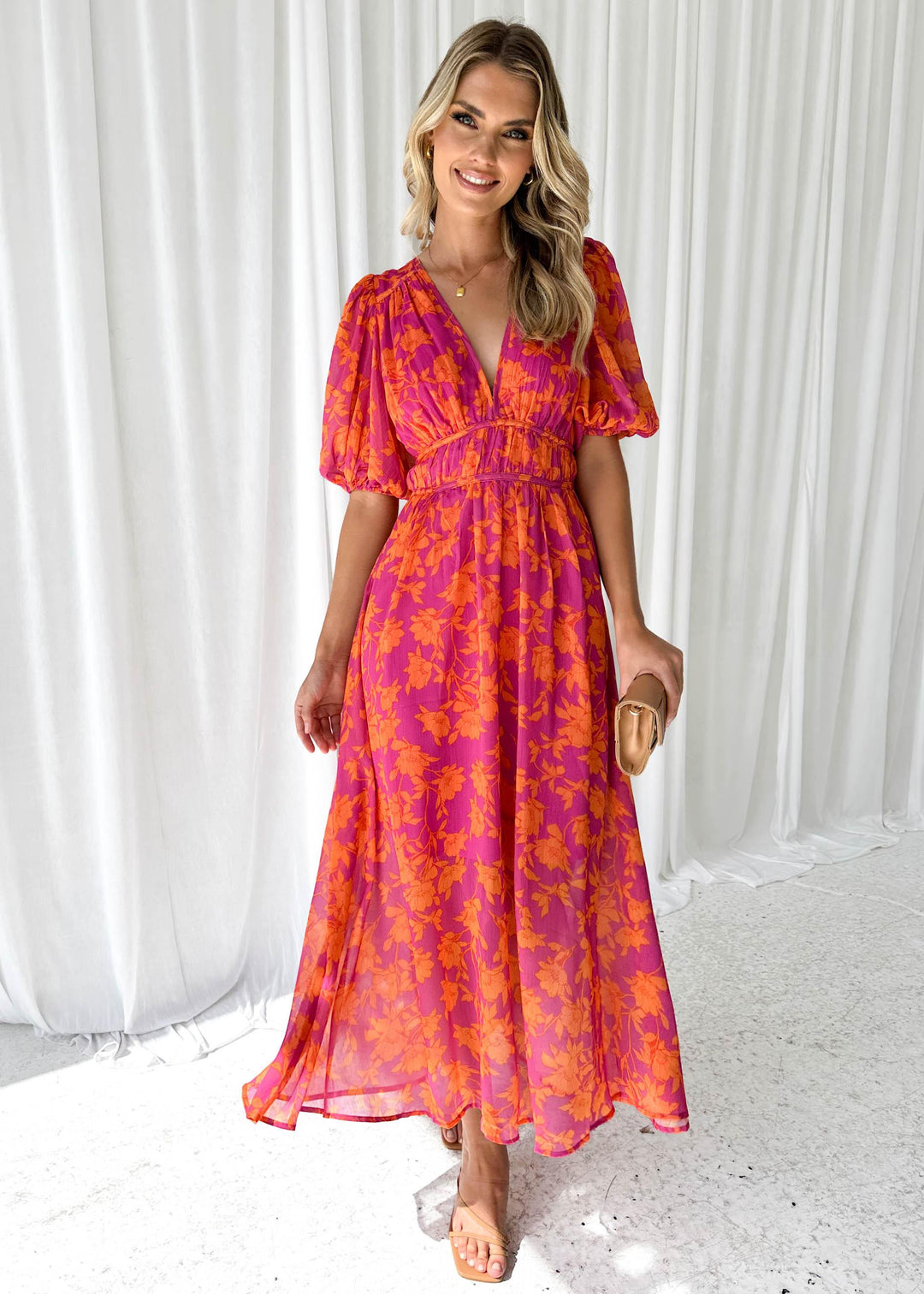 Claudia – Luchtige Zomerjurk Met Een Speels Patroon, Linnenmix