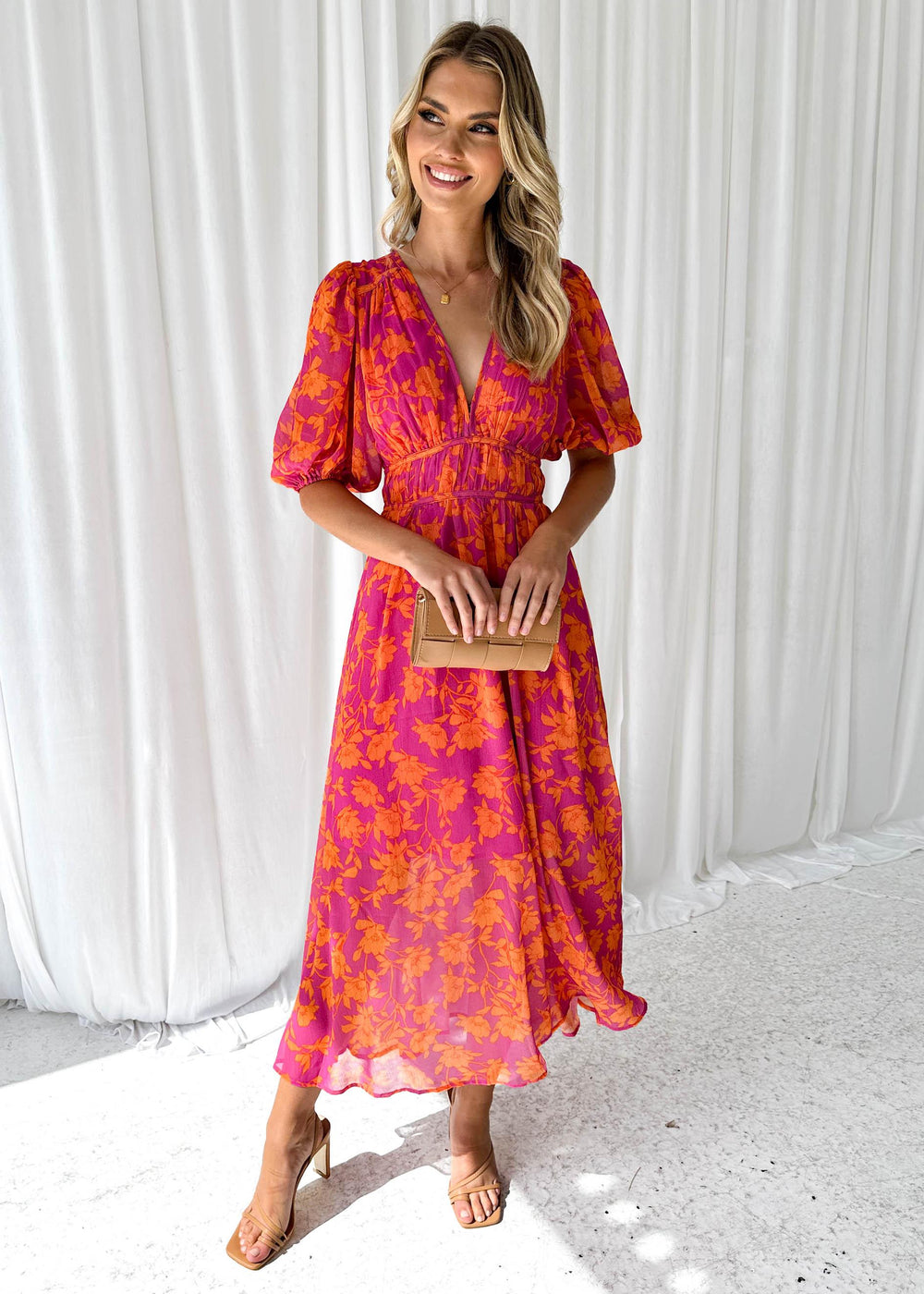 Claudia – Luchtige Zomerjurk Met Een Speels Patroon, Linnenmix