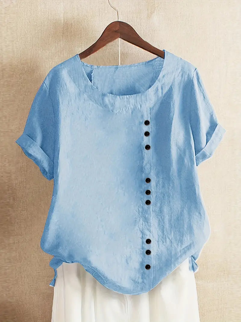 Floor - Stijlvolle Linnen Zomer Blouse Dames