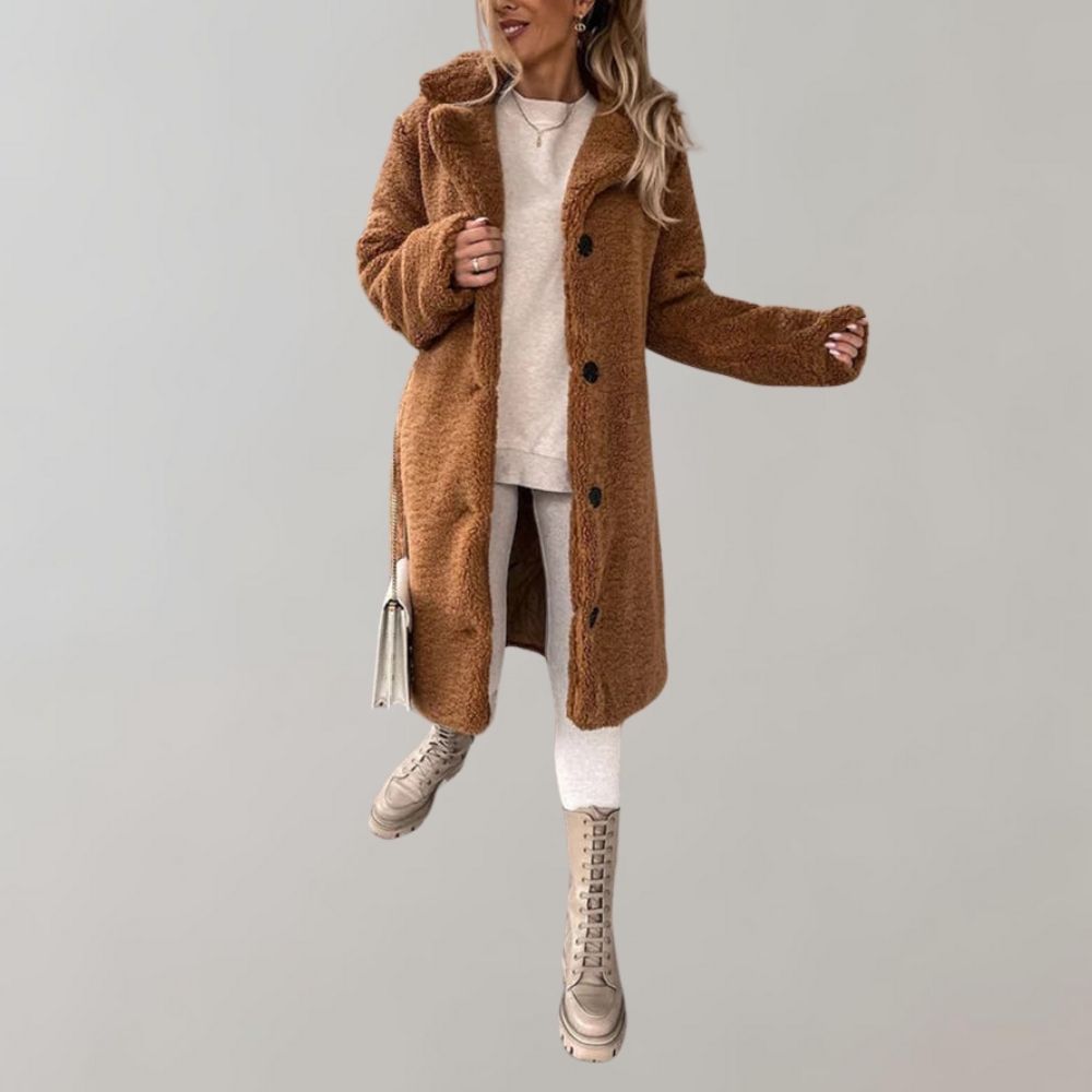 Karin - Comfortabele Teddy Mantel Winterjas