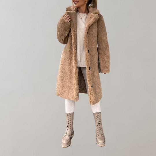 Karin - Comfortabele Teddy Mantel Winterjas