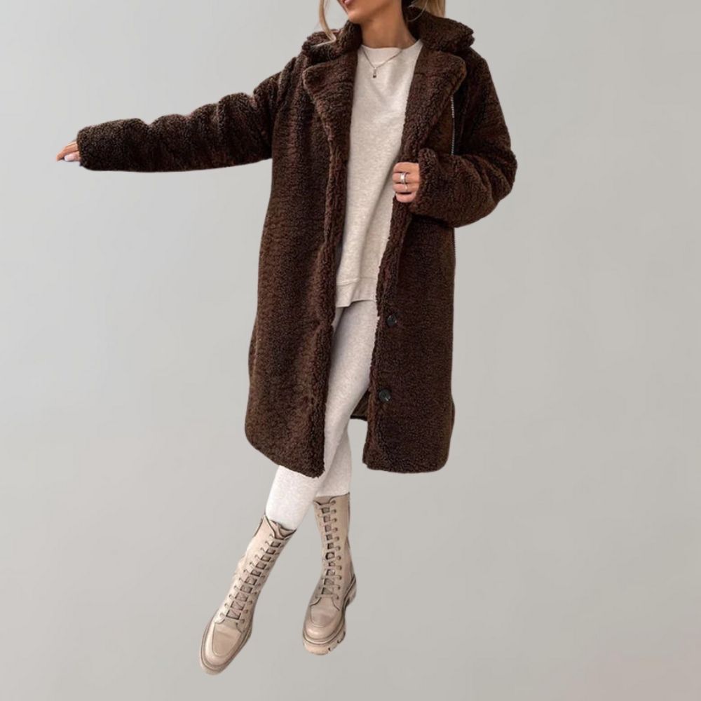 Karin - Comfortabele Teddy Mantel Winterjas