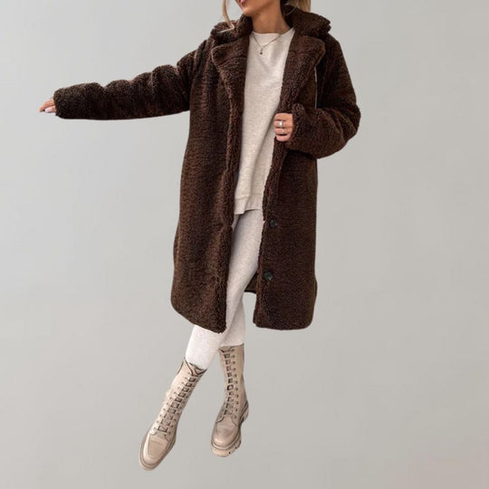 Karin - Comfortabele Teddy Mantel Winterjas