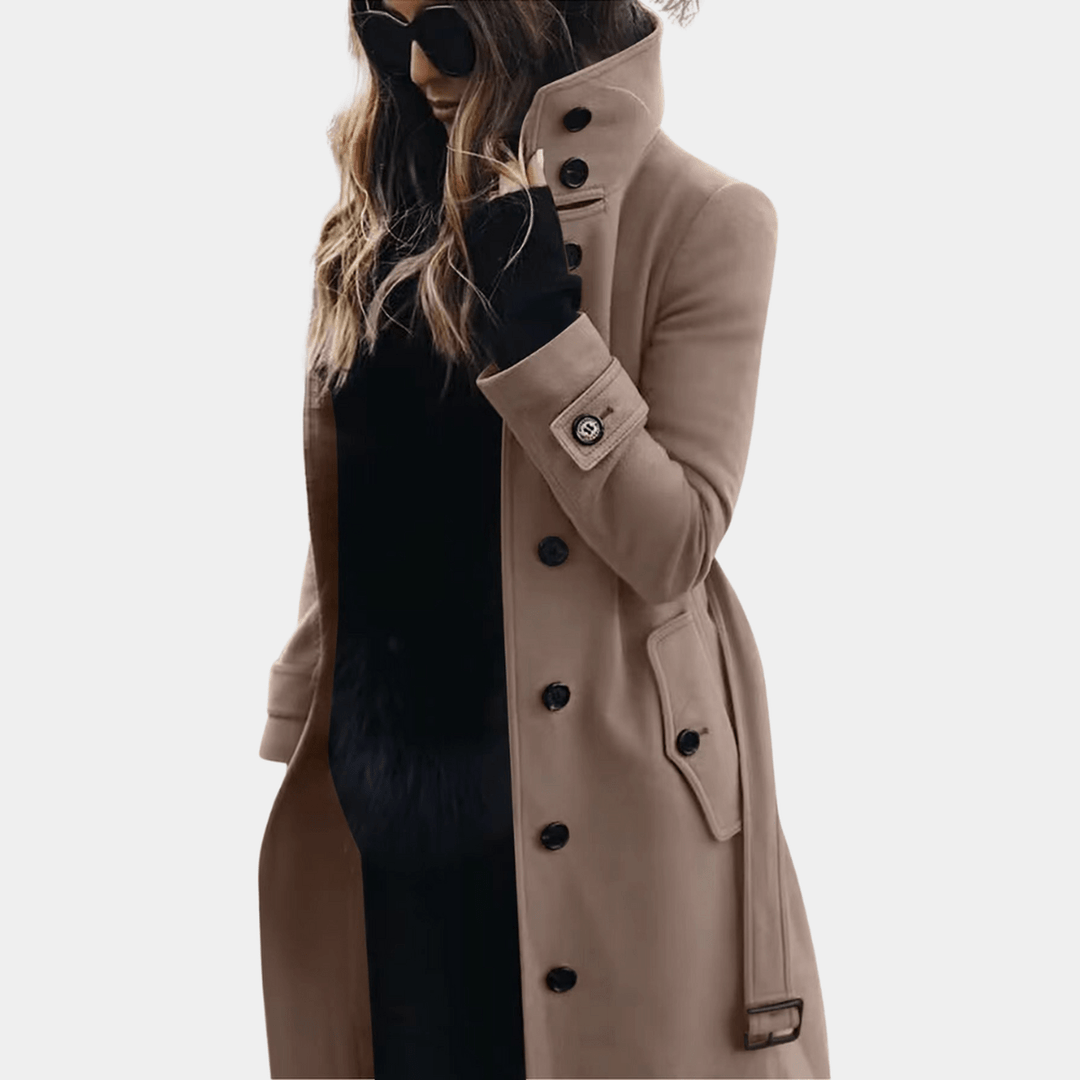 Esther | Elegante Lange Wollen Mantel