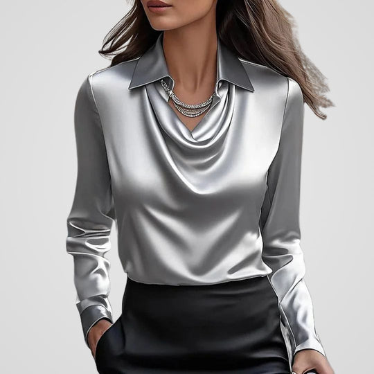 Selene - Elegante Satijnen Dames Blouse