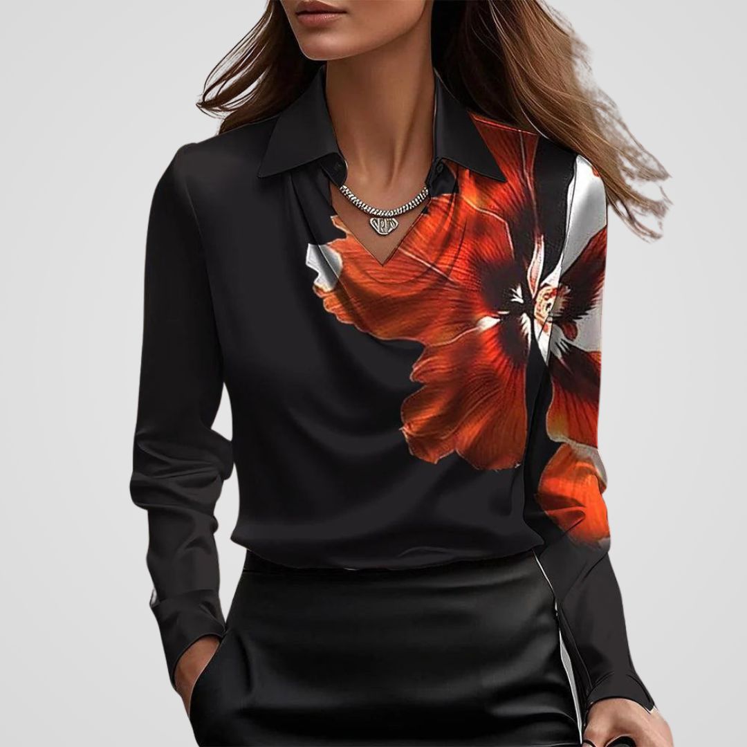 Selene - Elegante Satijnen Dames Blouse