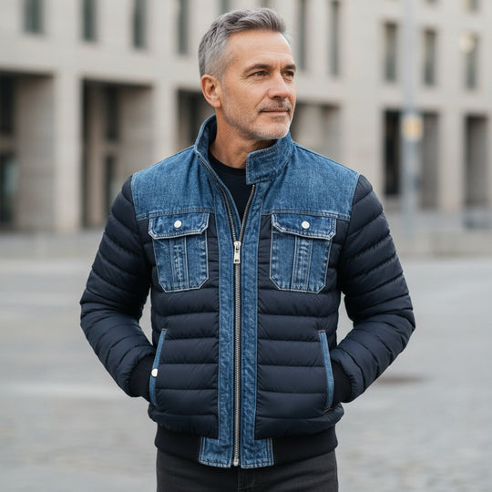 Anthony - Stijlvolle Spijker Gewatteerde Winterjas