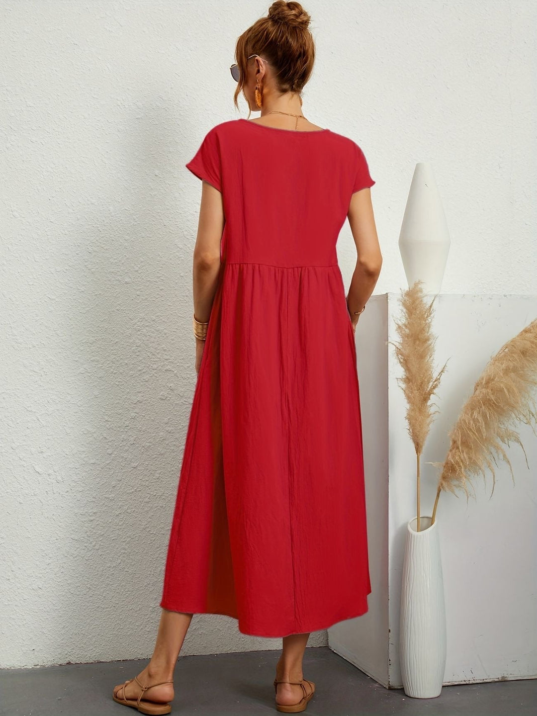 Zara - Lichte Midijurk Met Korte Mouwen Voor Dames