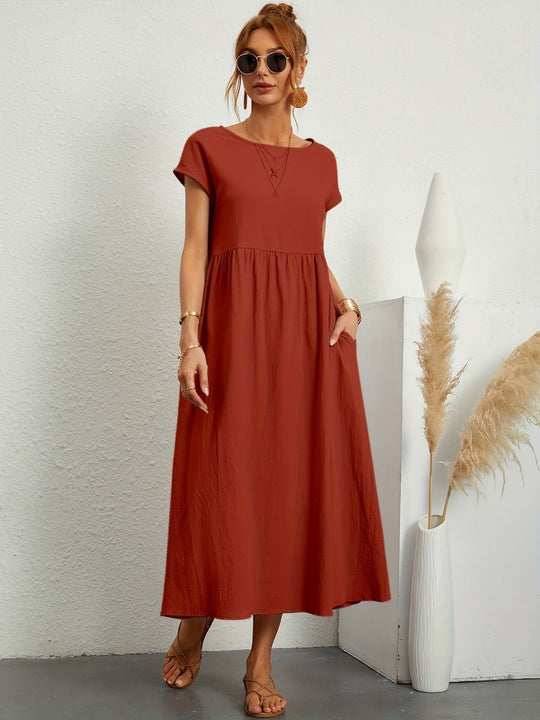 Zara - Lichte Midijurk Met Korte Mouwen Voor Dames