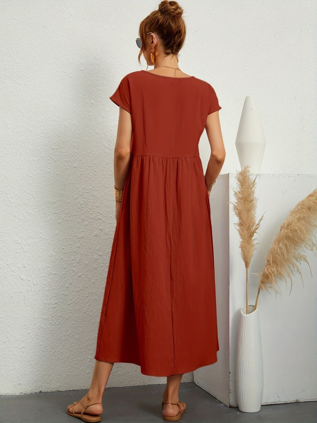 Zara - Lichte Midijurk Met Korte Mouwen Voor Dames