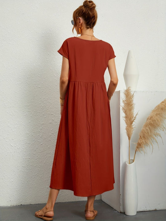 Zara - Lichte Midijurk Met Korte Mouwen Voor Dames