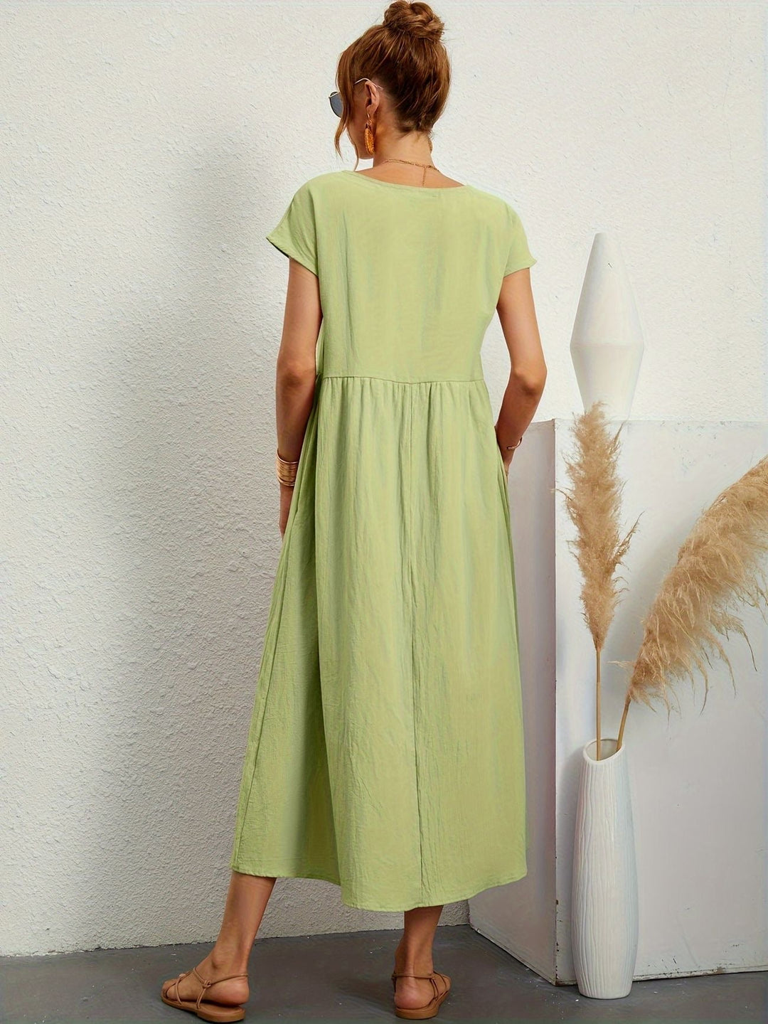 Zara - Lichte Midijurk Met Korte Mouwen Voor Dames