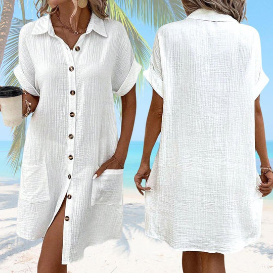 Wendy - Stijlvolle Strandjurk met Knopen
