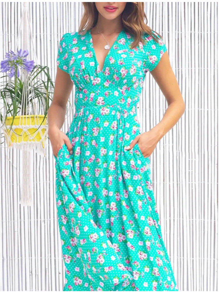 Rose - Midi Jurk met Bloemenprint Dames