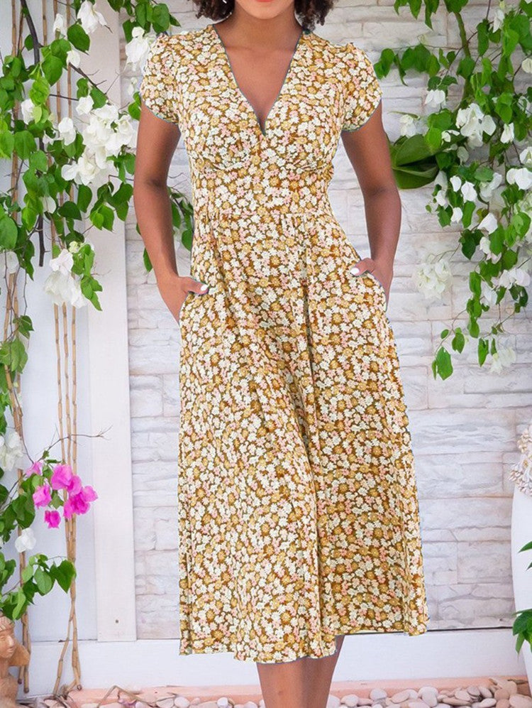 Rose - Midi Jurk met Bloemenprint Dames