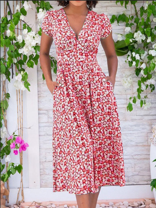 Rose - Midi Jurk met Bloemenprint Dames