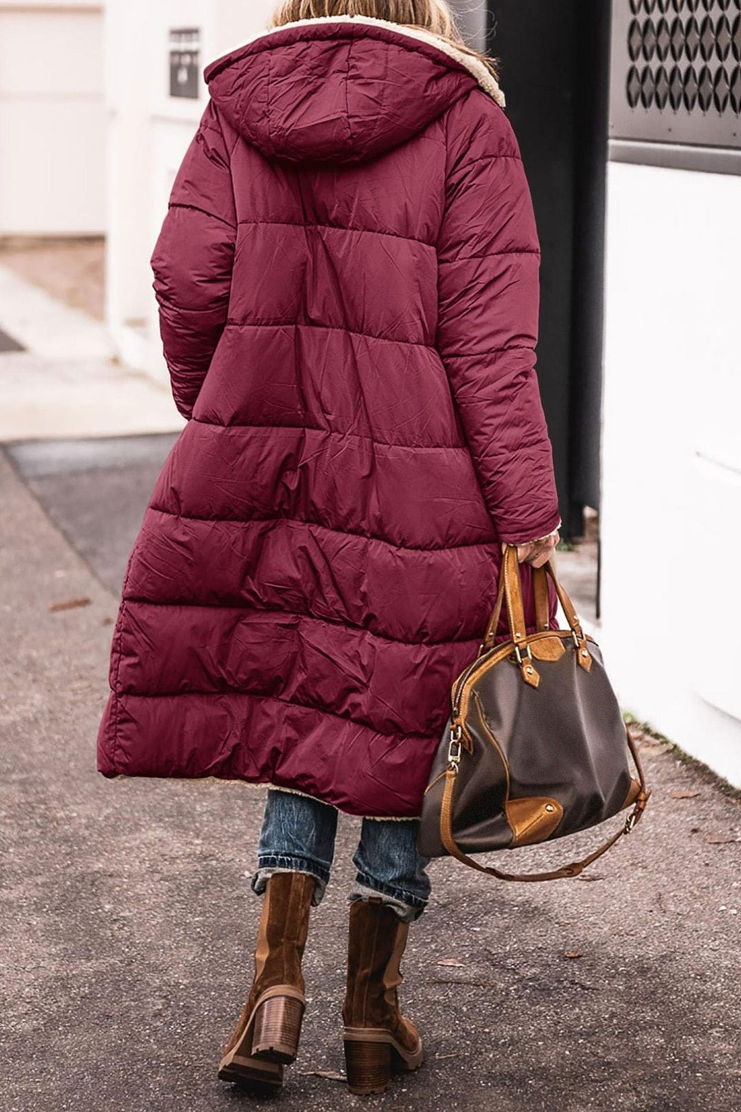 Renate - Elegante Teddy Lange Gewatteerde Winterjas