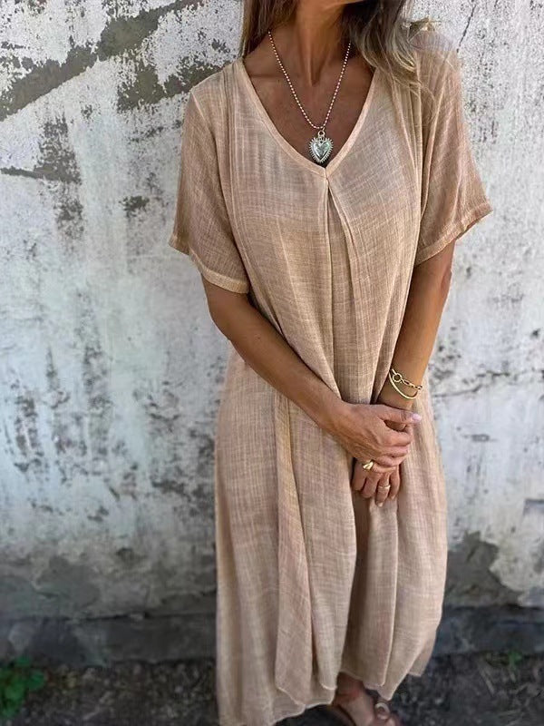Sandra - Luchtige Linnen Maxi Jurk