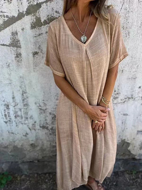 Sandra - Luchtige Linnen Maxi Jurk