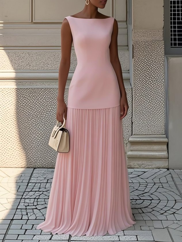 Sofia | Maxi Jurk Dames Elegant Geplooid