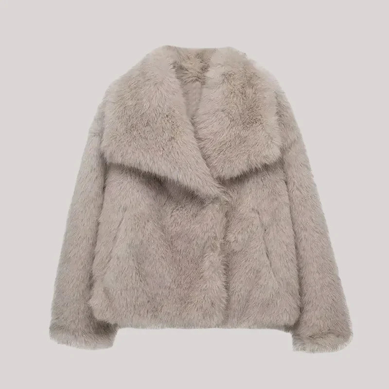 Vanessa - Elegante Korte Bont Winterjas